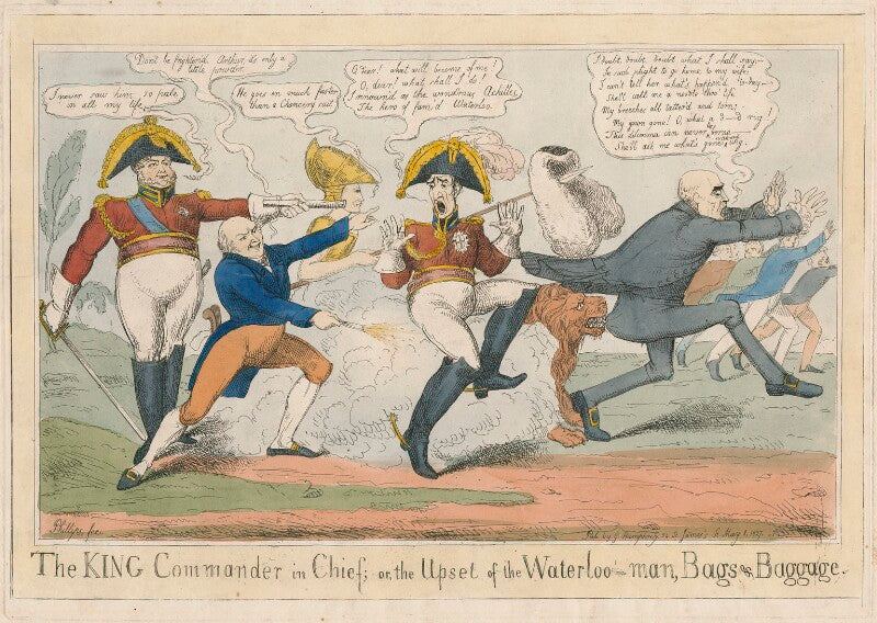 The king commander in chief; or, the upset of the waterloo man, bags & baggage npg d48693
