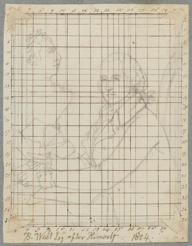 Benjamin west with a bust of george iii npg d17296