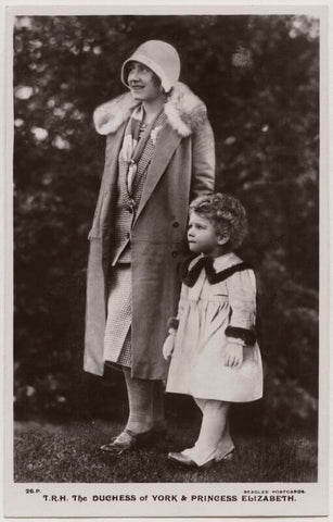 'T.R.H. The Duchess of York & Princess Elizabeth' (Queen Elizabeth, the Queen Mother; Queen Elizabeth II) NPG x193127