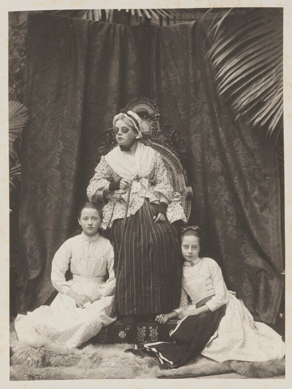 Unknown blind woman and two girls npg ax15665