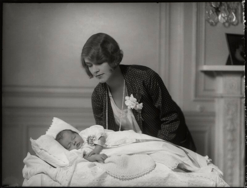 Ann mari (née tengbom), princess von bismarck schonhausen with her baby, countess mari ann von oswald (née von bismarck) npg x124789