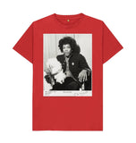 Red Jimi Hendrix Unisex Crew Neck T-shirt
