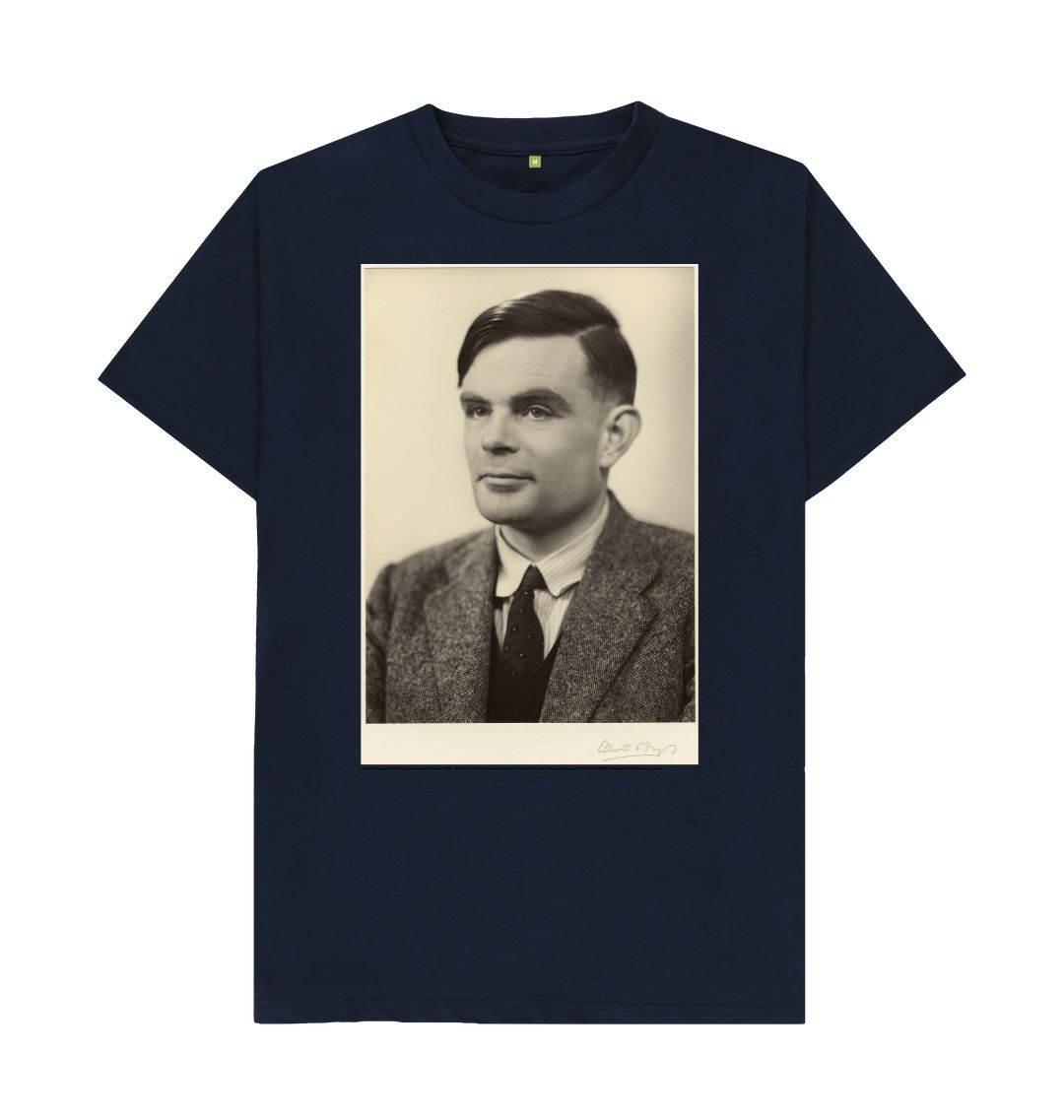 Navy blue alan turing unisex t shirt