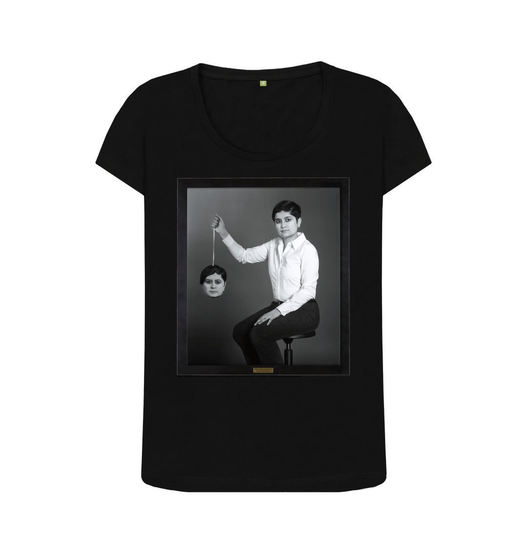 Black shami chakrabarti women's scoop neck t shirt