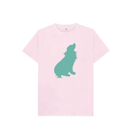 Pink Hubert Leslie Green Dog Silhouette Kids T-shirt