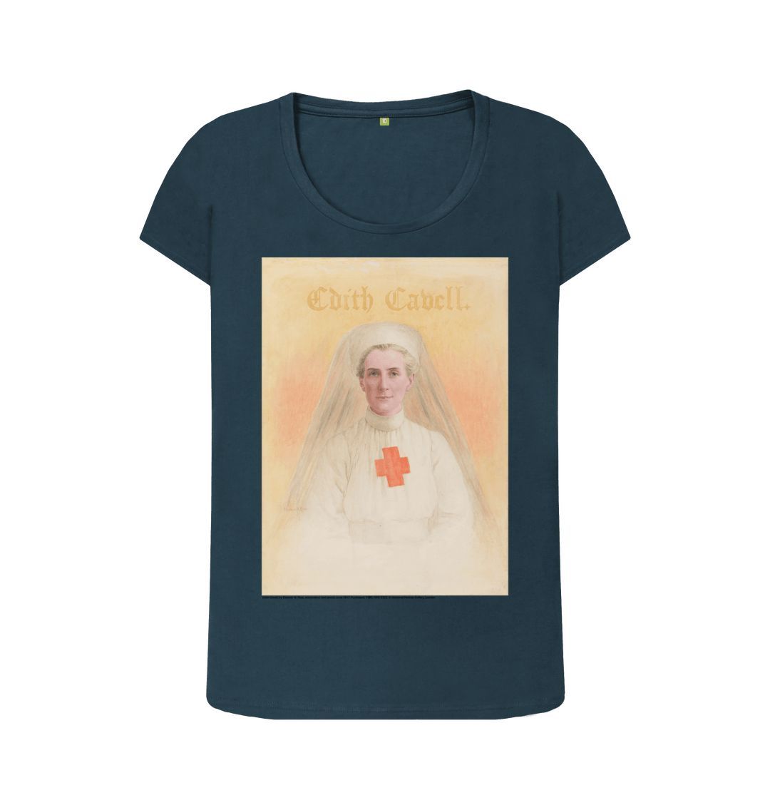 Denim blue edith cavell women's scoop neck t shirt