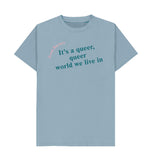 Stone Blue Fred Barnes Quote Unisex T-Shirt with Teal Font