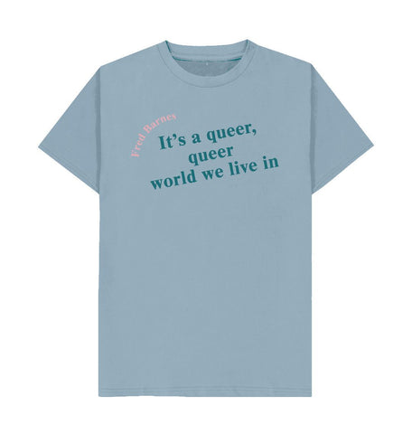 Stone Blue Fred Barnes Quote Unisex T-Shirt with Teal Font