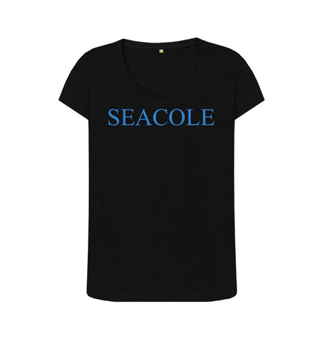 Black SEACOLE Women's scoop neck t-shirt
