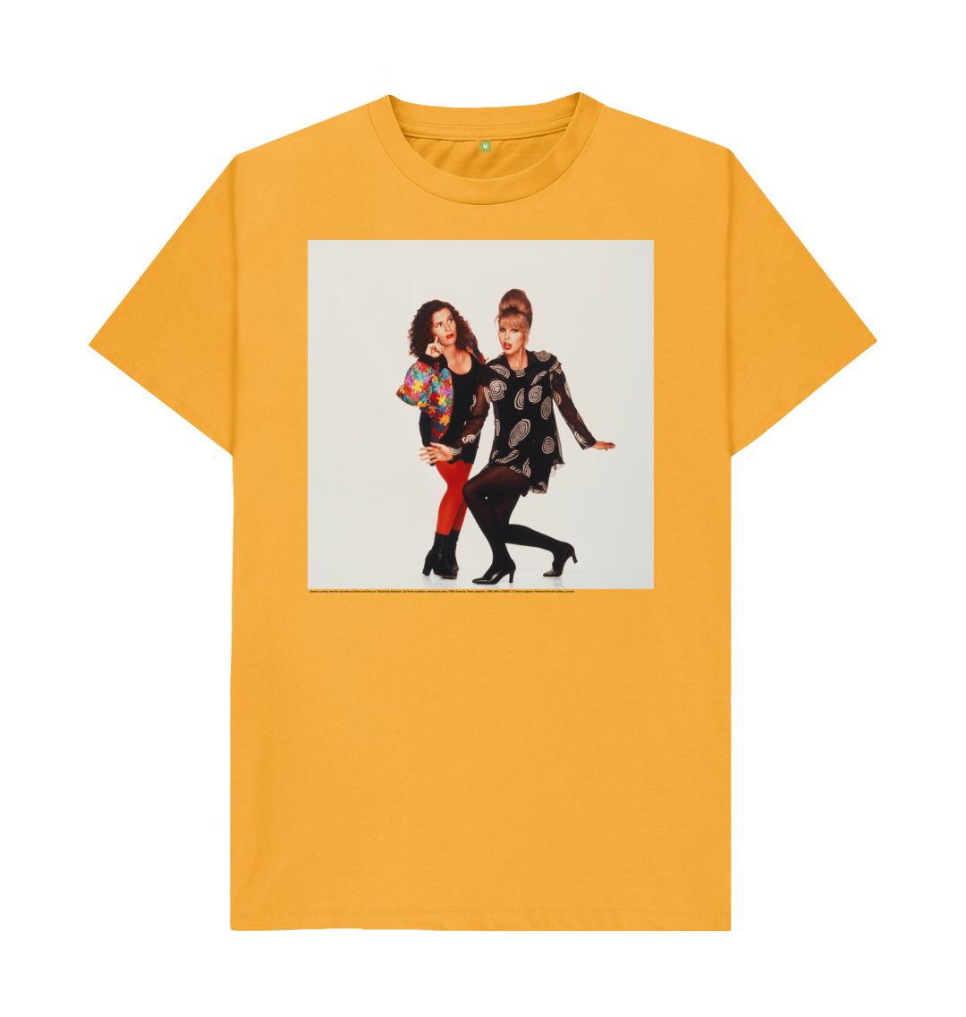 Mustard joanna lumley; jennifer saunders as edina and patsy in 'absolutely fabulous' unisex crew neck t shirt