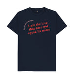 Navy Blue Lord Alfred Douglas Unisex Quote T-Shirt with Red Font