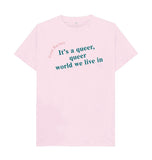 Pink Fred Barnes Quote Unisex T-Shirt with Teal Font