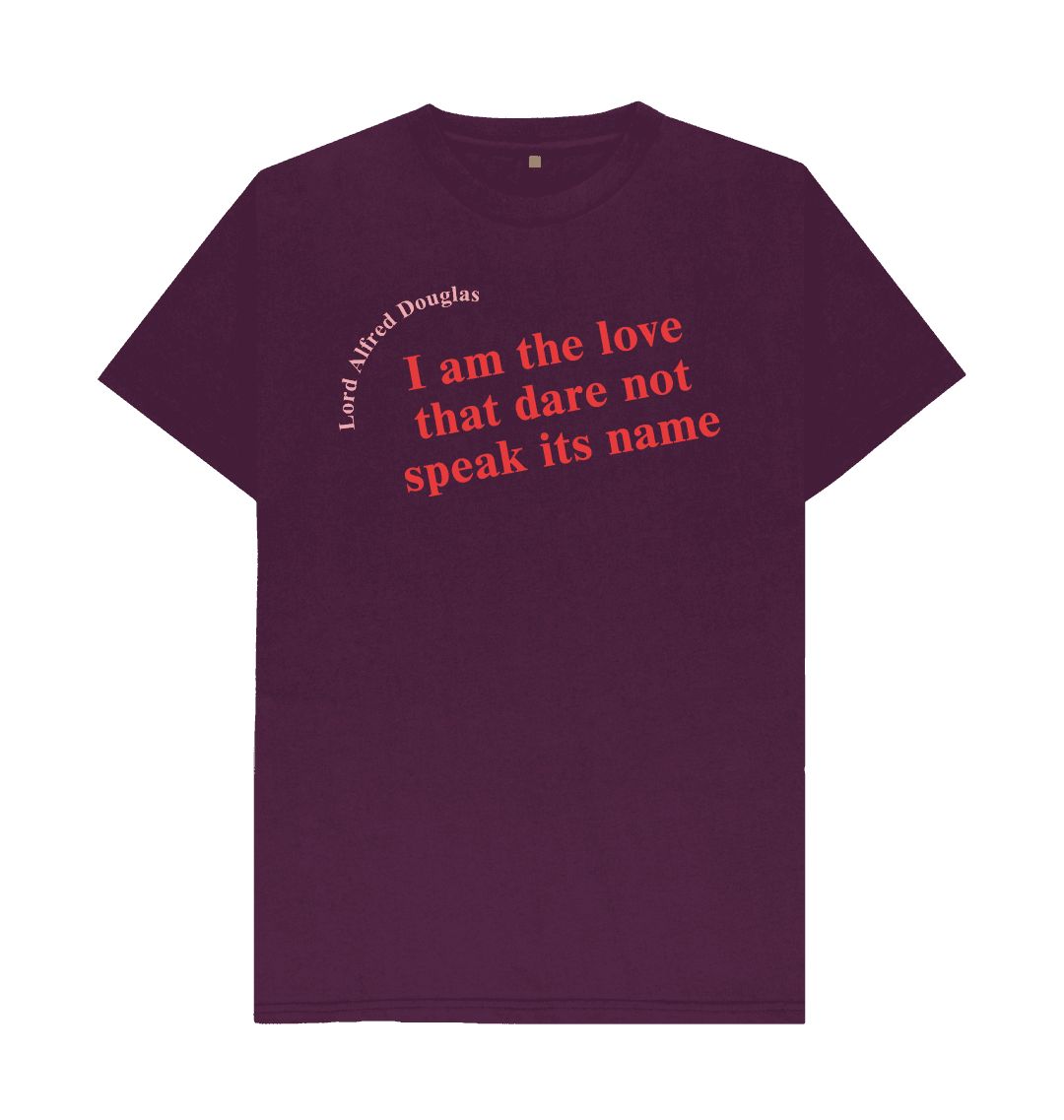 Purple lord alfred douglas unisex quote t shirt with red font