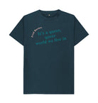 Denim Blue Fred Barnes Quote Unisex T-Shirt with Teal Font