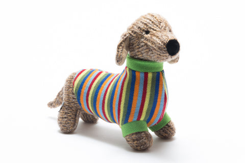 Handmade Knitted Sausage Dog Toy