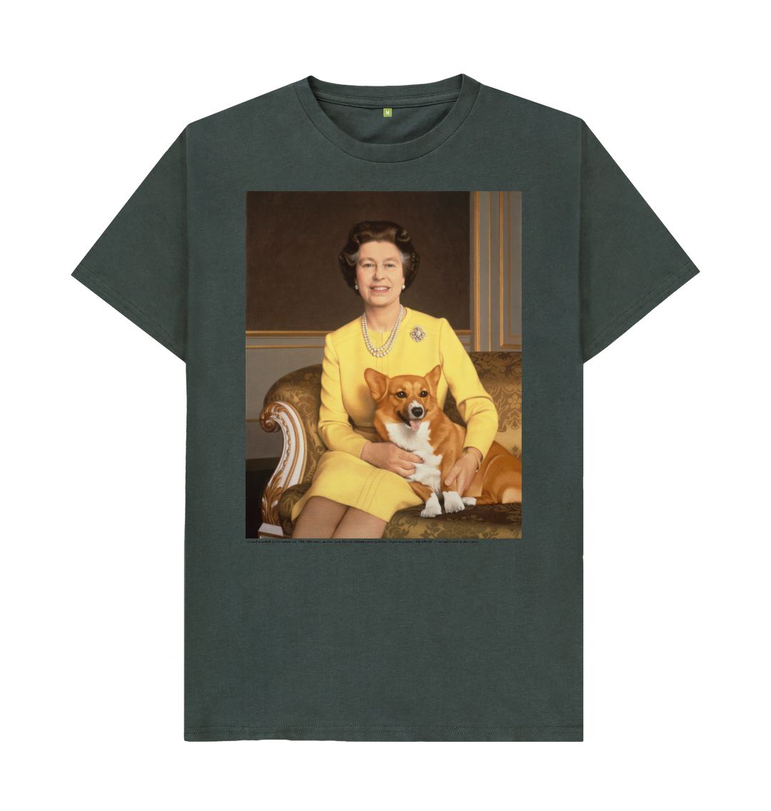 Dark grey queen elizabeth ii unisex t shirt
