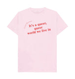 Pink Fred Barnes Quote Unisex T-Shirt with Red Font