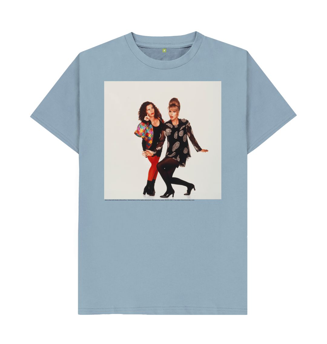 Stone blue joanna lumley; jennifer saunders as edina and patsy in 'absolutely fabulous' unisex crew neck t shirt