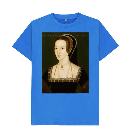 Bright Blue Anne Boleyn Unisex Crew Neck T-shirt