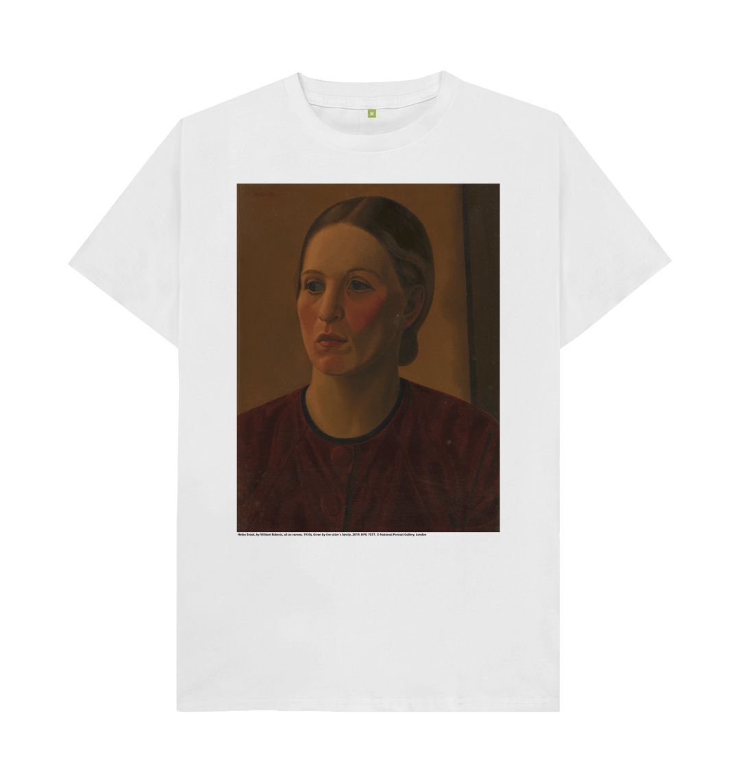White helen brook unisex crew neck t shirt