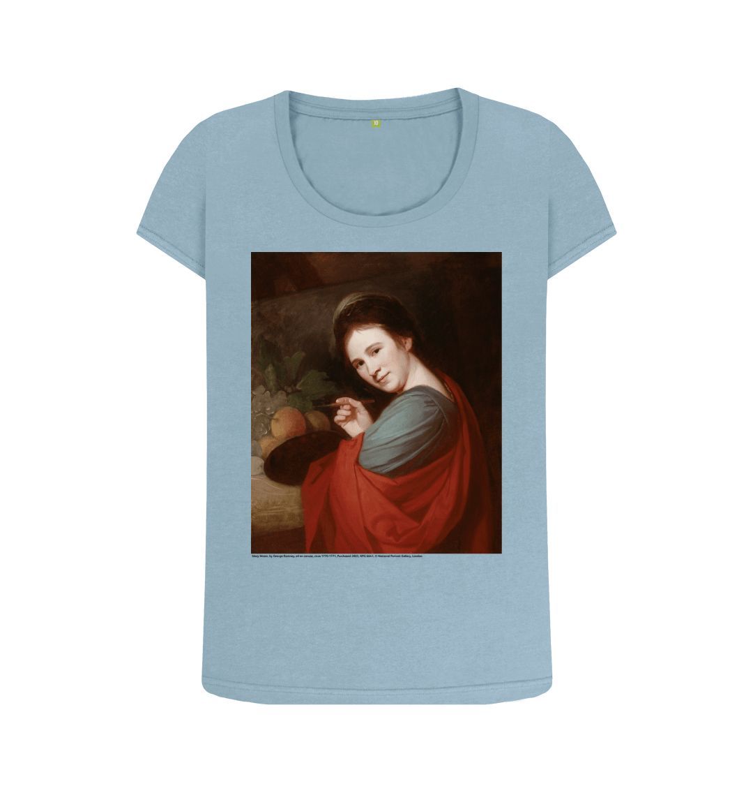 Stone blue mary moser women's scoop neck t shirt
