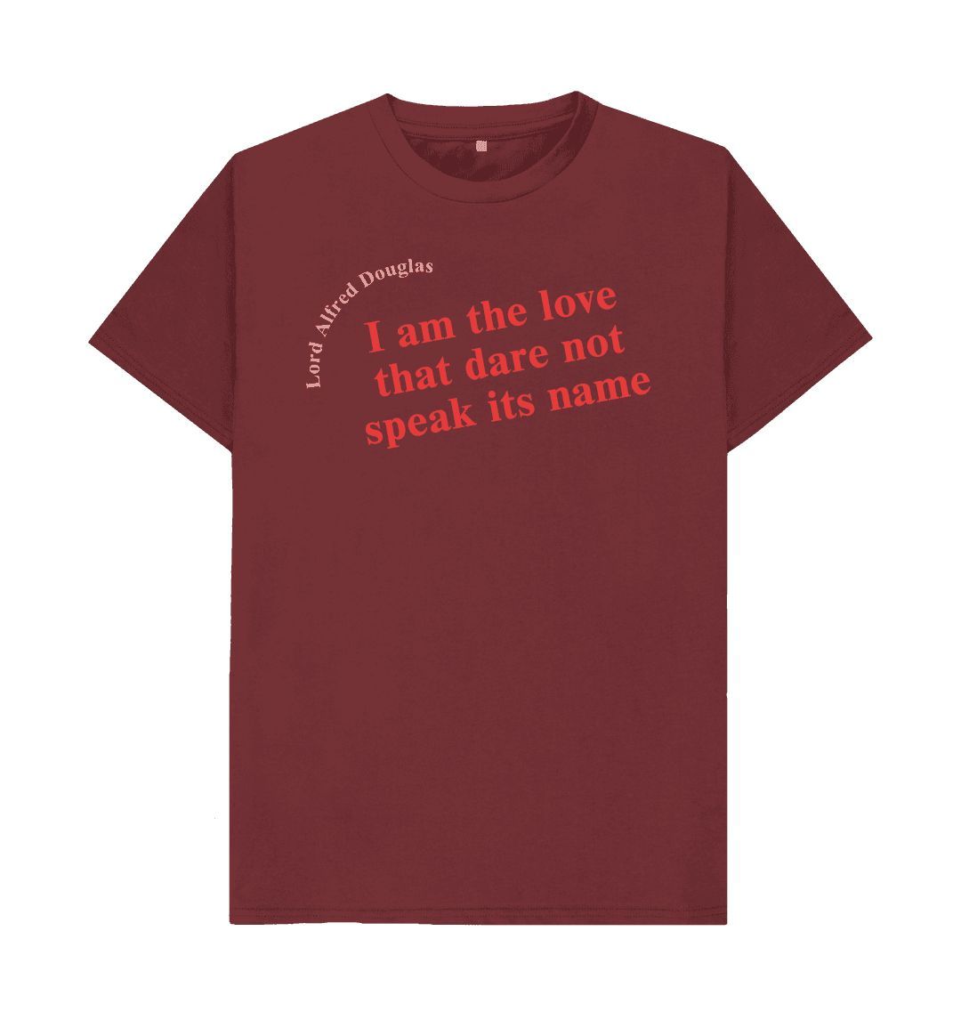 Red wine lord alfred douglas unisex quote t shirt with red font