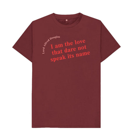 Red Wine Lord Alfred Douglas Unisex Quote T-Shirt with Red Font