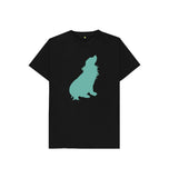 Black Hubert Leslie Green Dog Silhouette Kids T-shirt