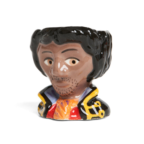 Jimi Hendrix ceramic egg cup front view.