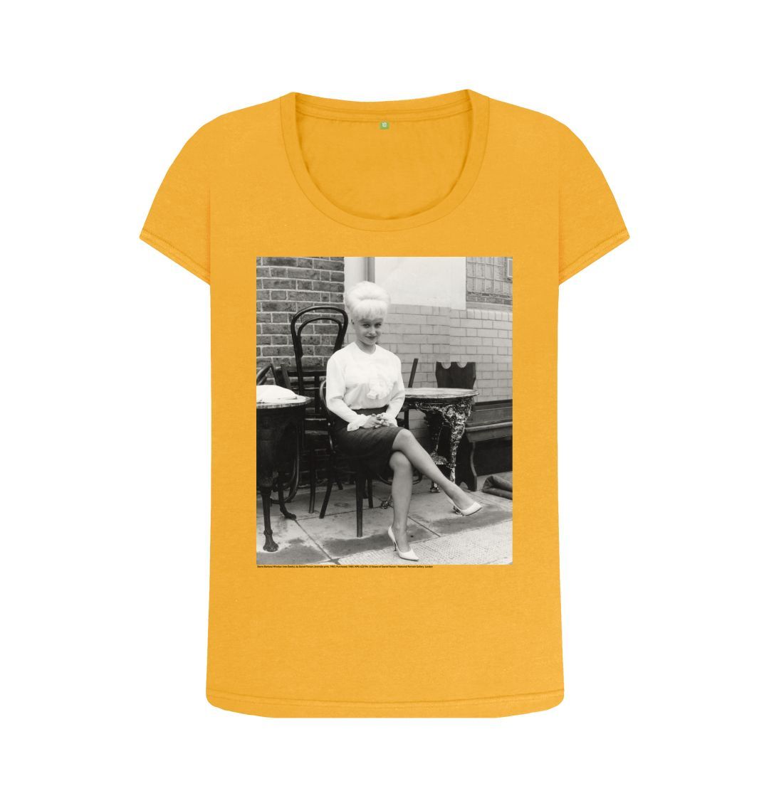 Mustard dame barbara windsor women's scoop neck t shirt