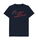 Navy Blue Fred Barnes Quote Unisex T-Shirt with Red Font