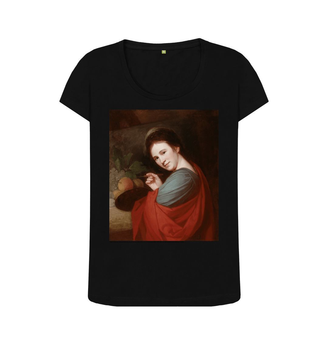 Black mary moser women's scoop neck t shirt