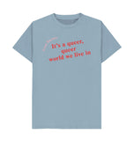 Stone Blue Fred Barnes Quote Unisex T-Shirt with Red Font