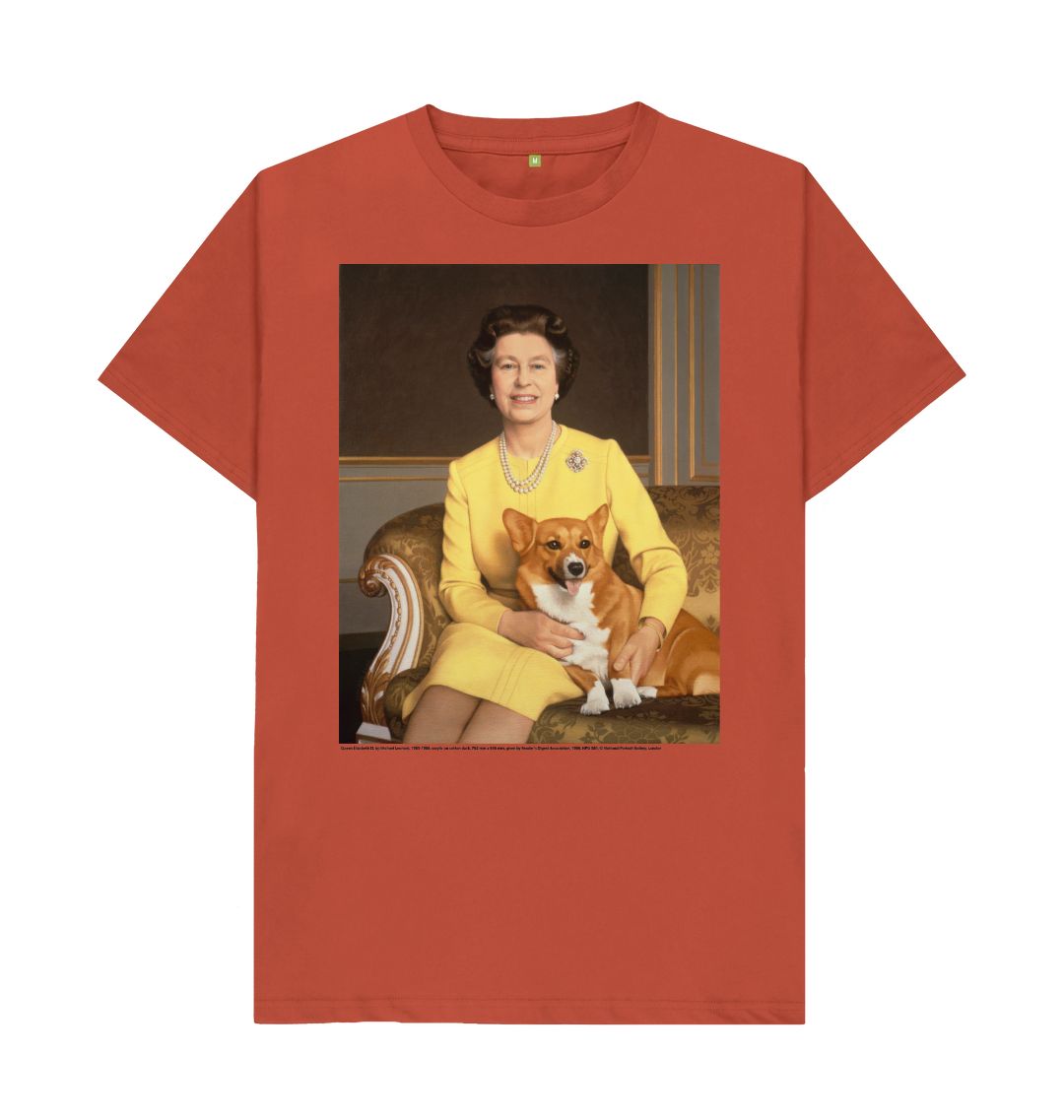 Rust queen elizabeth ii unisex t shirt
