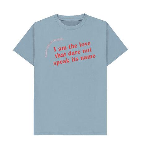 Stone Blue Lord Alfred Douglas Unisex Quote T-Shirt with Red Font