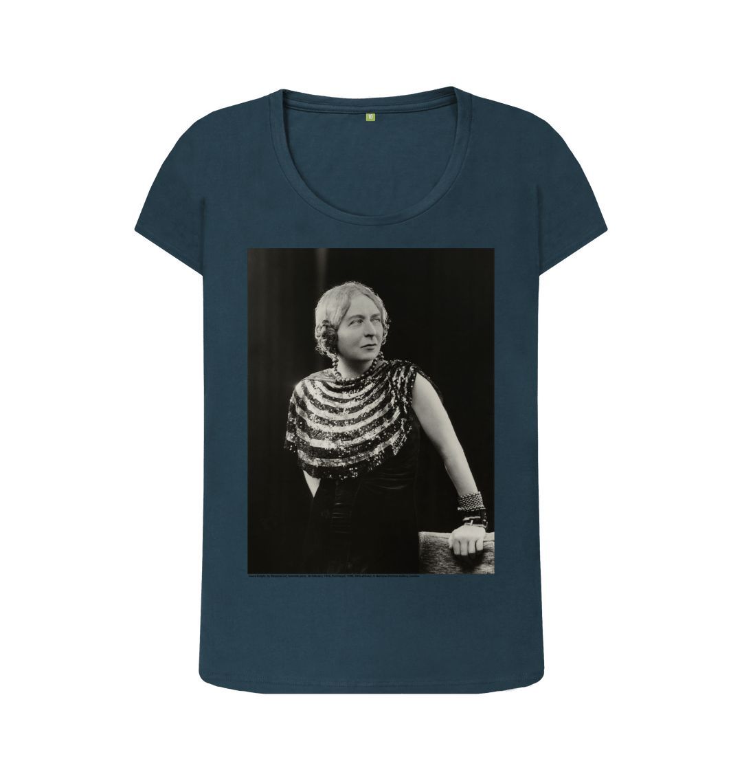 Denim blue laura knight women's scoop neck t shirt