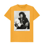 Mustard Jimi Hendrix Unisex Crew Neck T-shirt