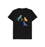 Black Hubert Leslie Three Dogs Silhouette Kids T-shirt