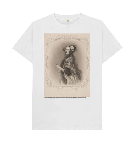 White Ada Lovelace Unisex Crew Neck T-shirt