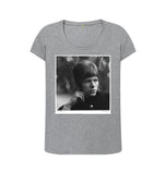 Athletic Grey David Bowie Women's Scoop Neck T-shirt