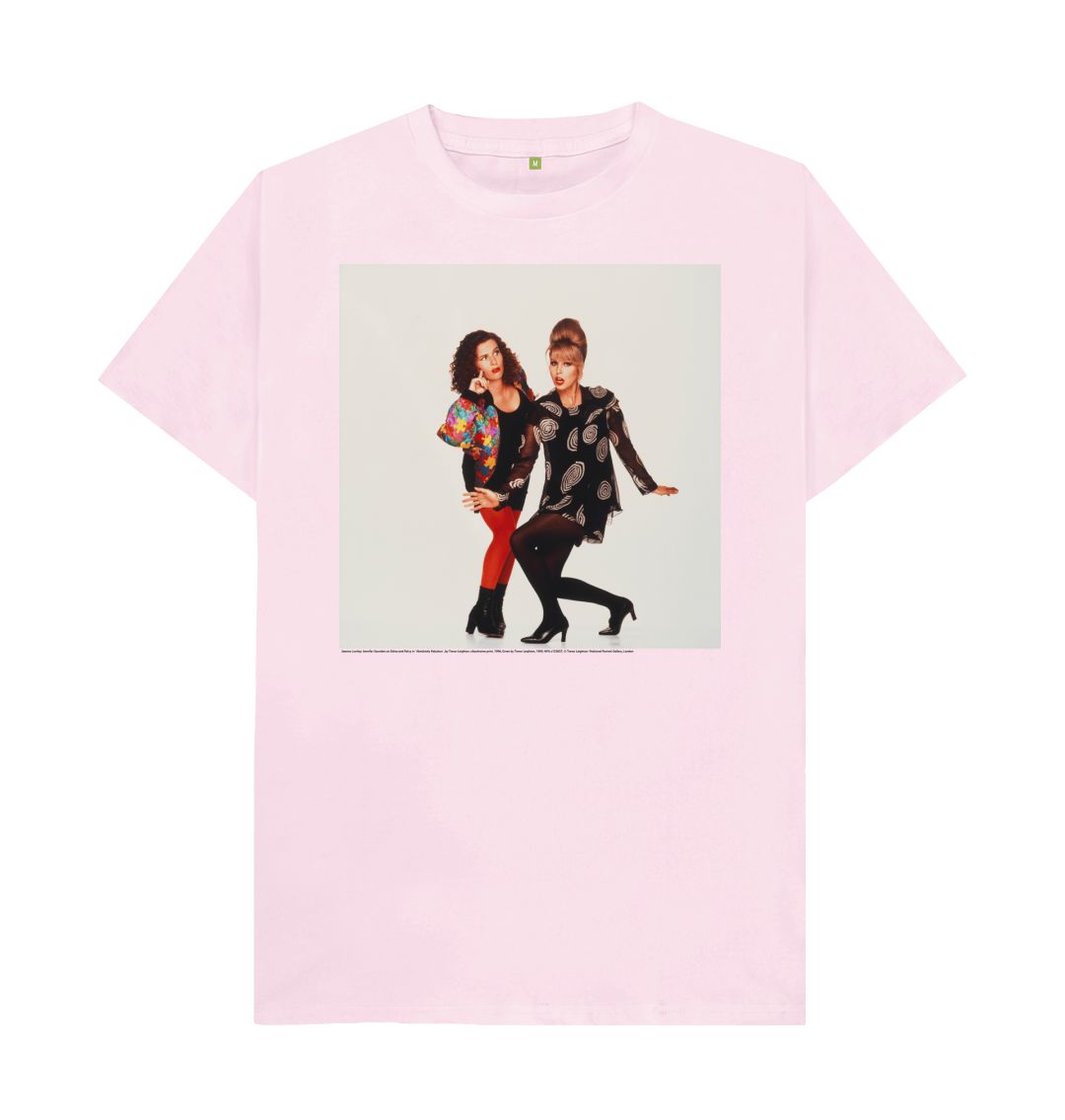 Pink joanna lumley; jennifer saunders as edina and patsy in 'absolutely fabulous' unisex crew neck t shirt