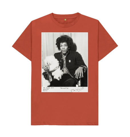 Rust Jimi Hendrix Unisex Crew Neck T-shirt