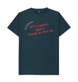 Denim Blue Fred Barnes Quote Unisex T-Shirt with Red Font