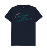 Navy Blue Fred Barnes Quote Unisex T-Shirt with Teal Font