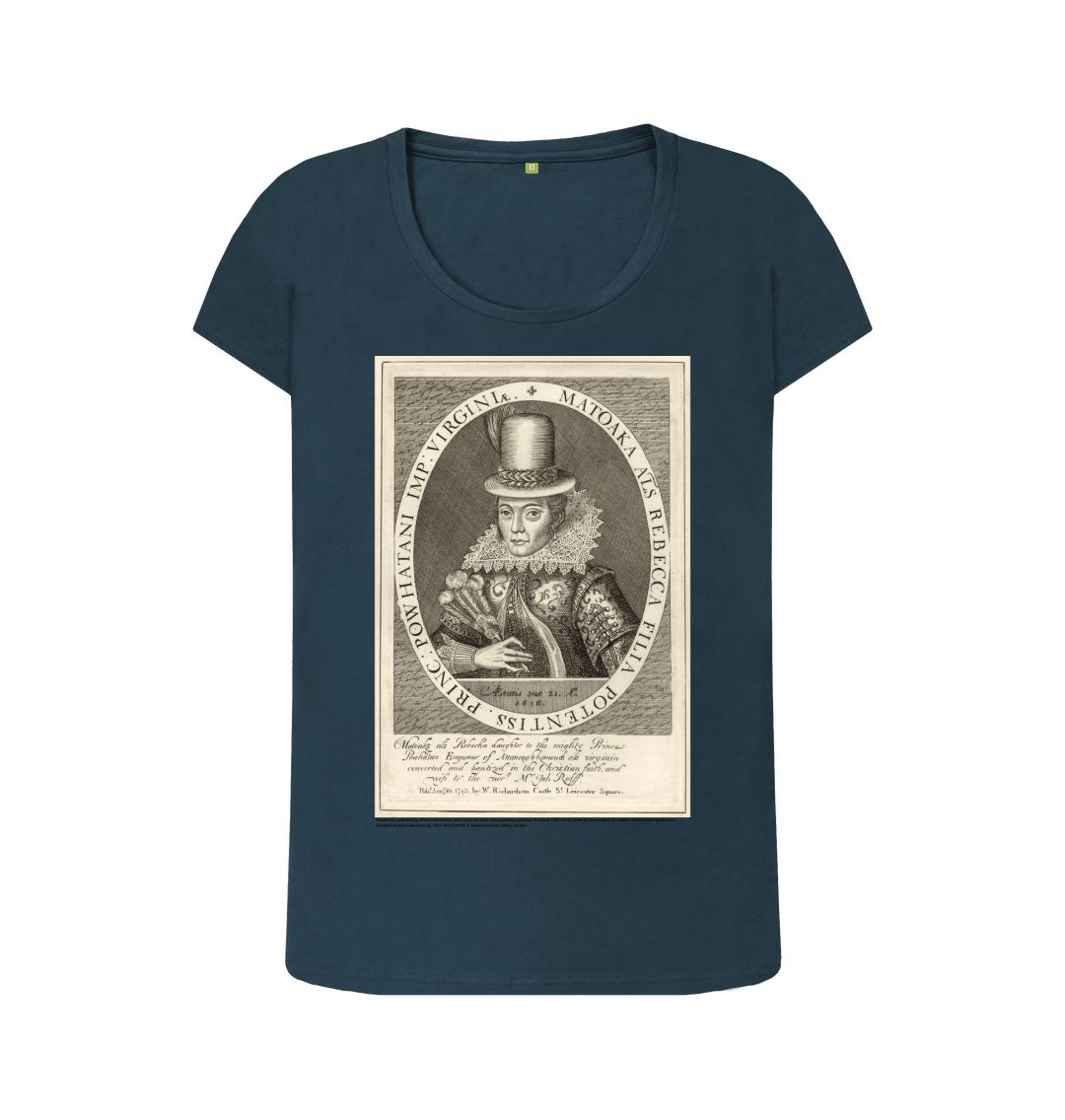 Denim blue pocahontas women's scoop neck t shirt