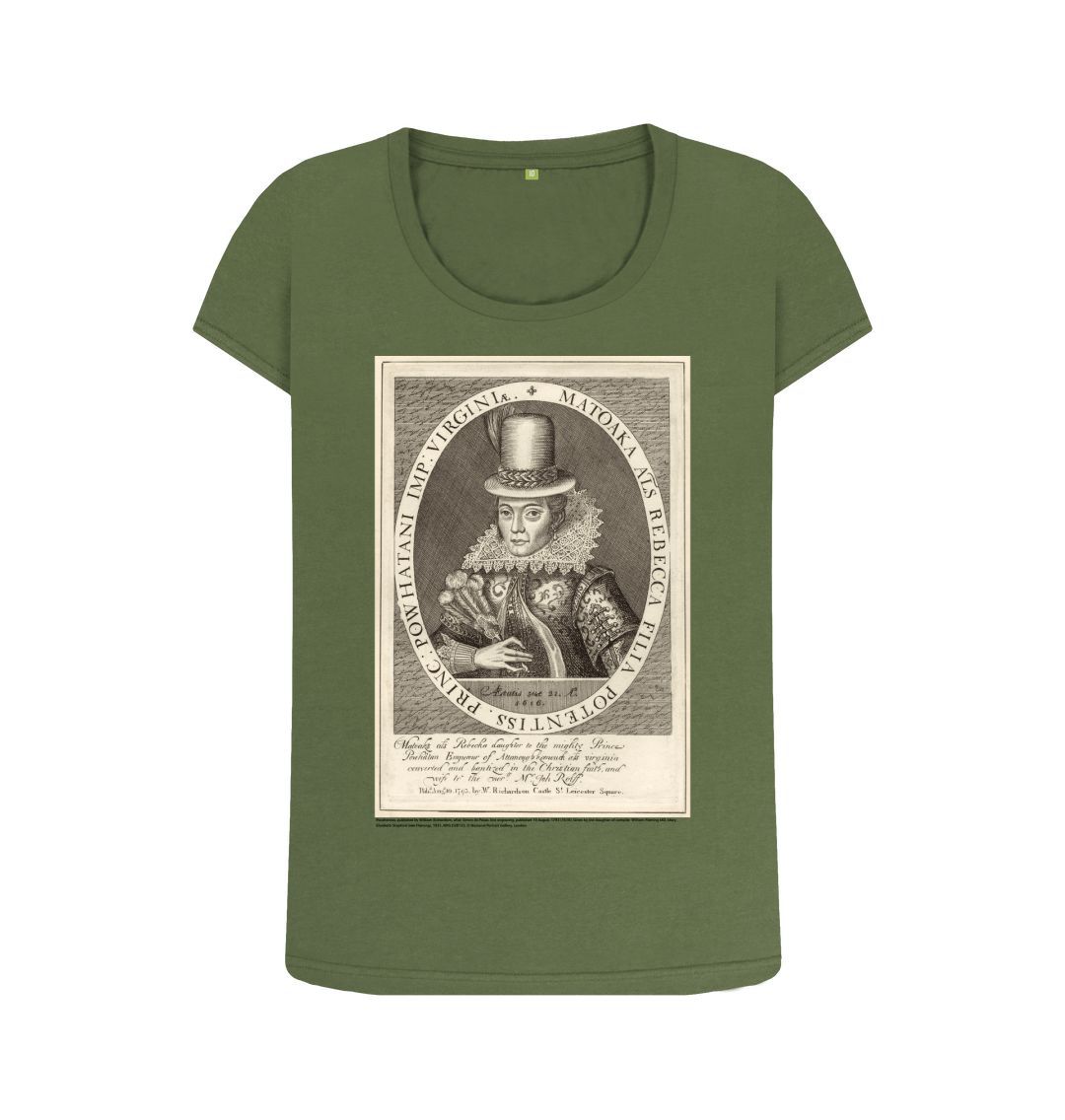 Khaki pocahontas women's scoop neck t shirt