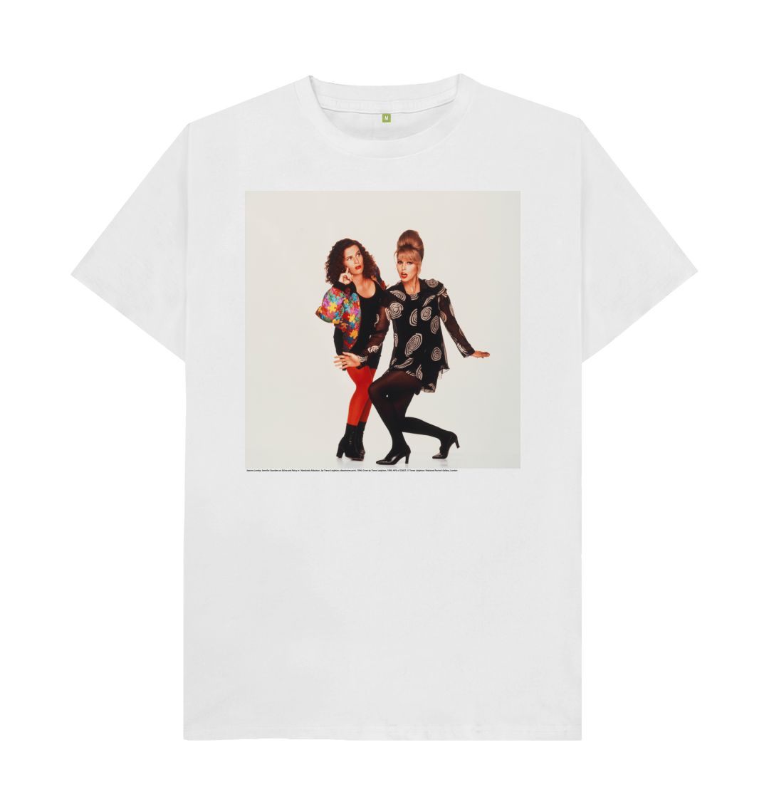 White joanna lumley; jennifer saunders as edina and patsy in 'absolutely fabulous' unisex crew neck t shirt