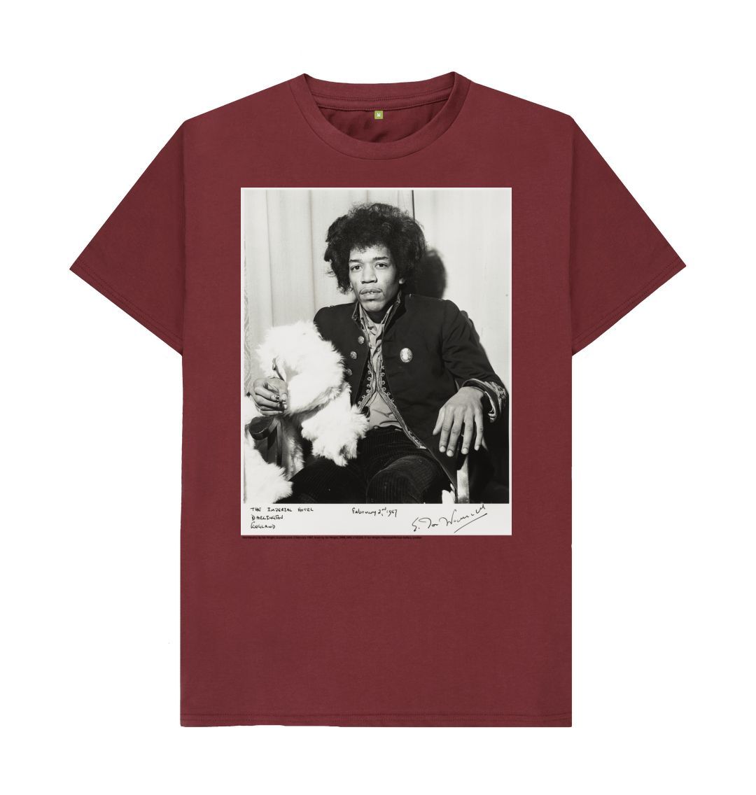Red wine jimi hendrix unisex crew neck t shirt