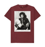 Red Wine Jimi Hendrix Unisex Crew Neck T-shirt