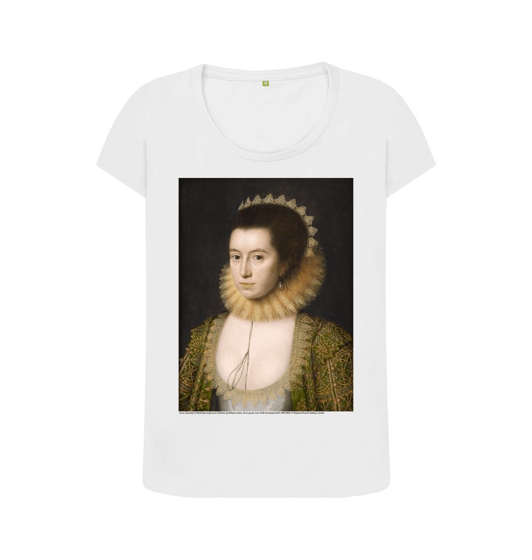 White anne, countess of pembroke women's scoop neck t shirt